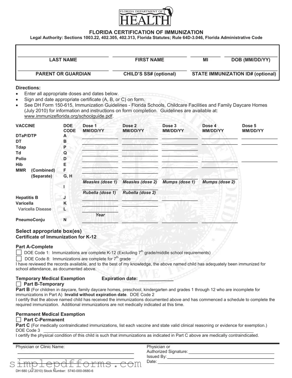 Fill a Valid 680 Form