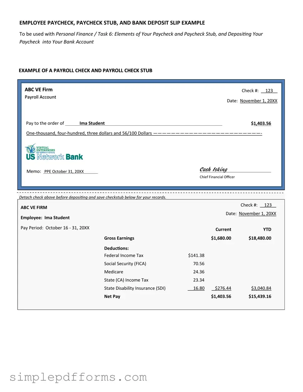 Fill a Valid Payroll Check Form