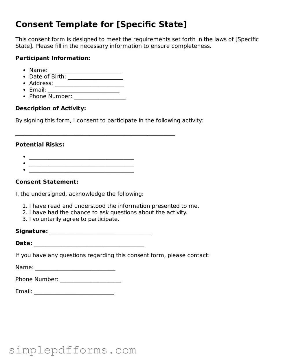 Free Consent Form