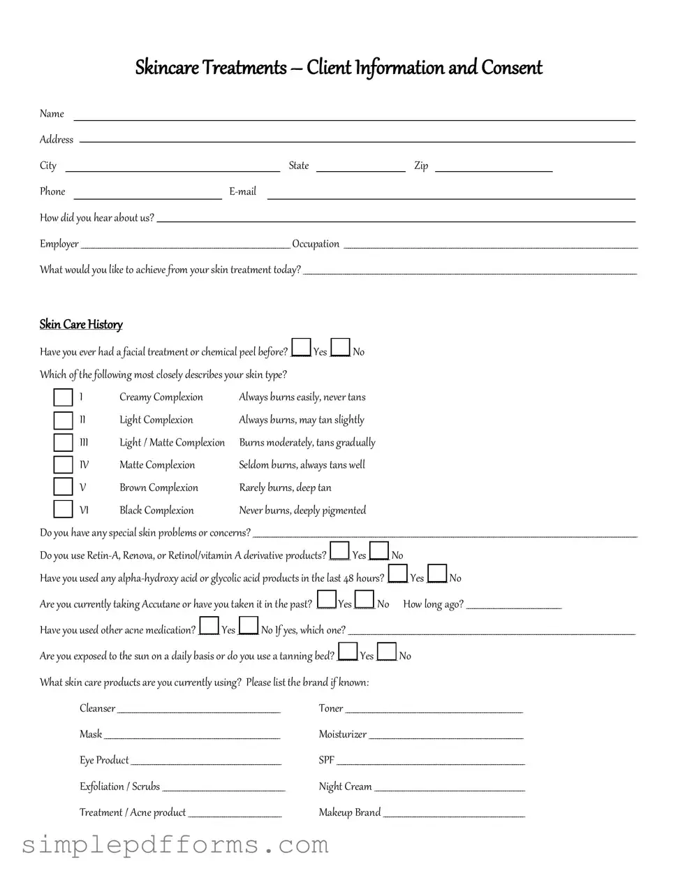 Fill a Valid Facial Consent Form