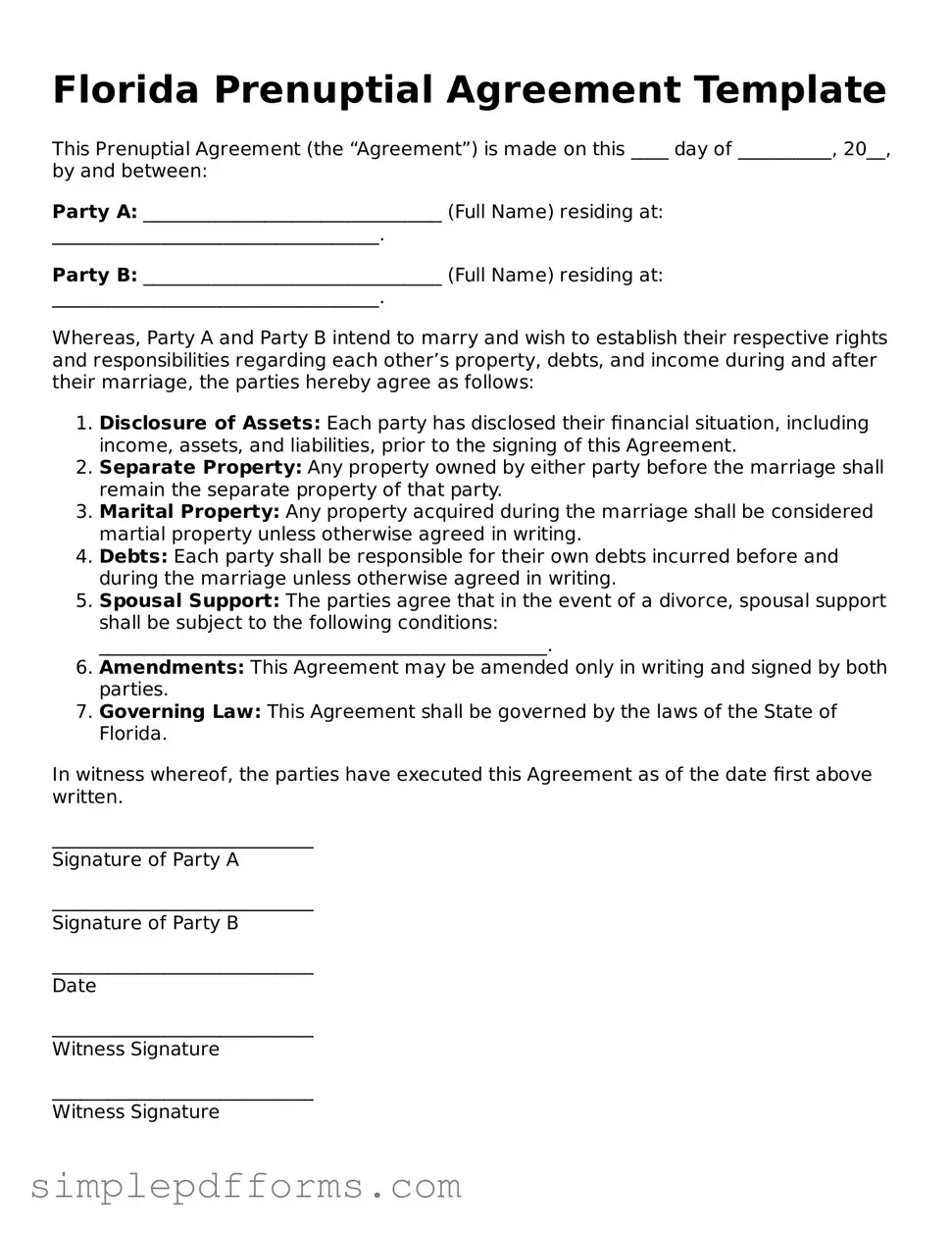 Attorney-Verified Prenuptial Agreement Document for Florida State