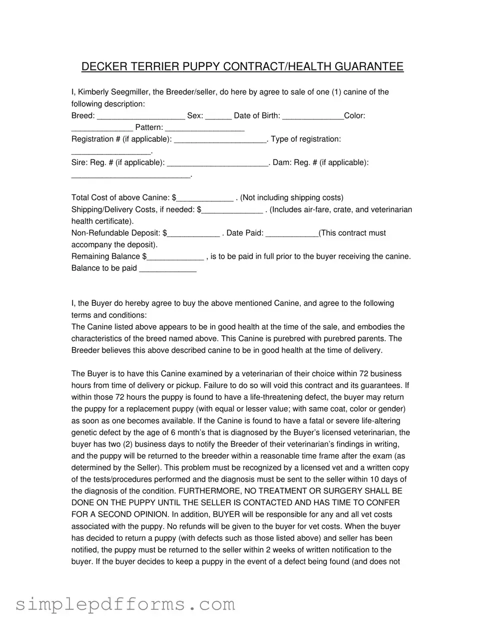 Fill a Valid Health Guarantee Form