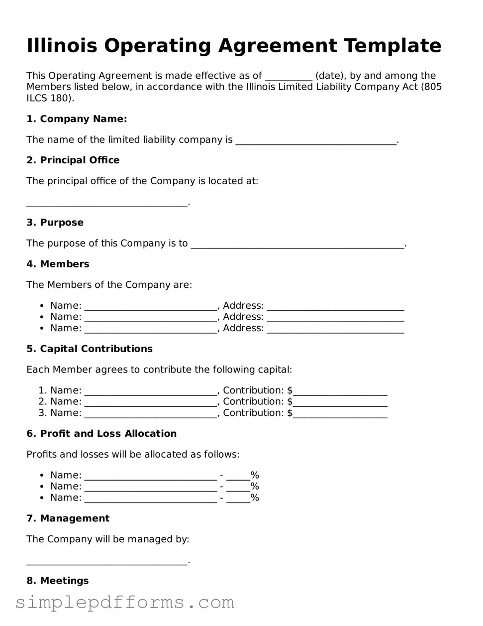 Attorney-Verified Operating Agreement Document for Illinois State