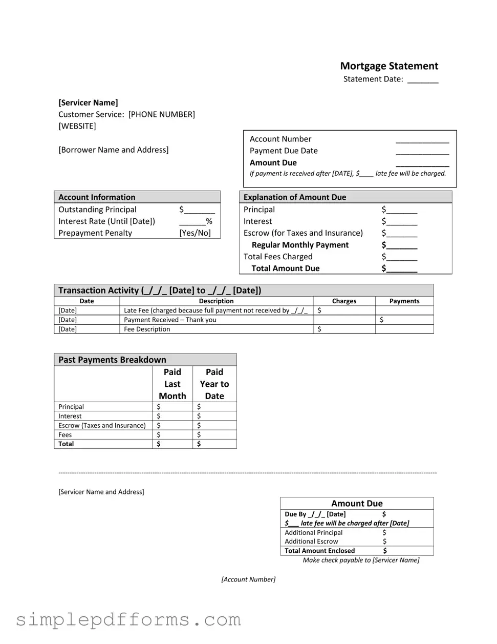 Fill a Valid Mortgage Statement Form