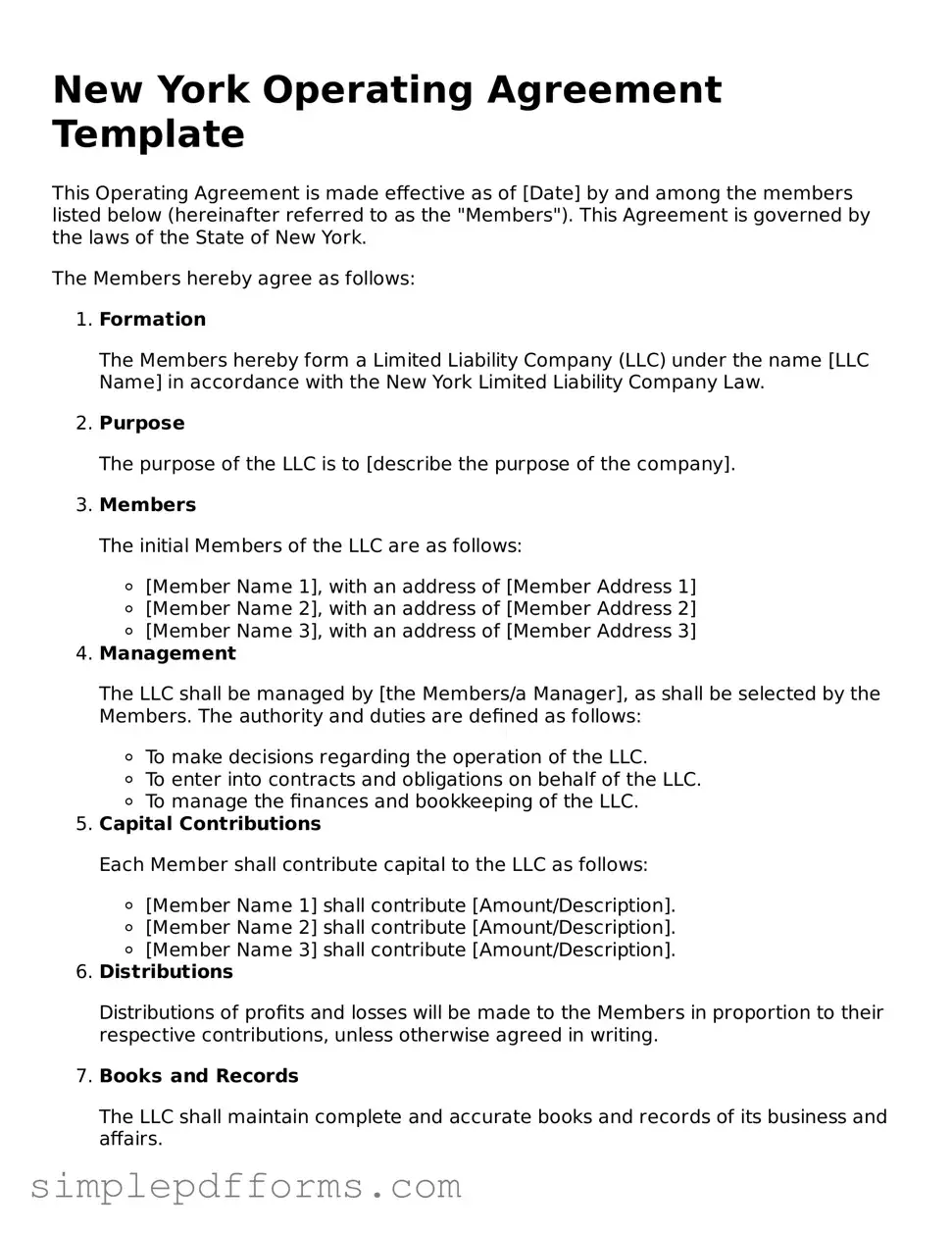 Attorney-Verified Operating Agreement Document for New York State