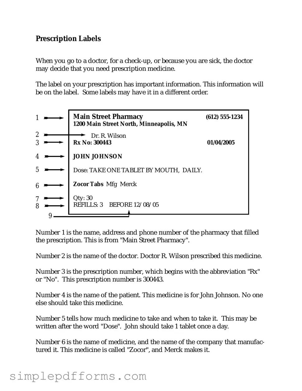 Fill a Valid Prescription Label Form