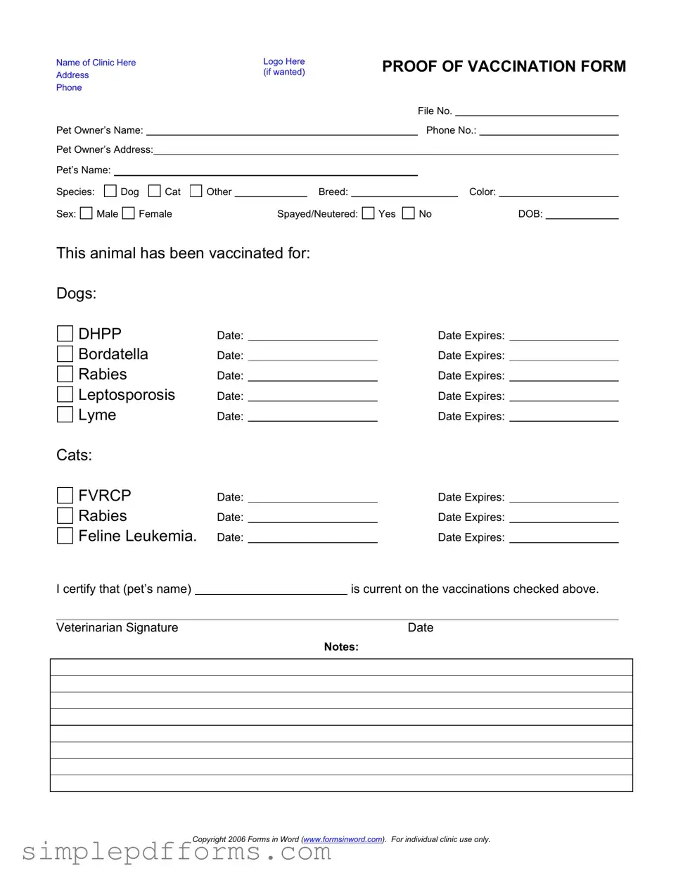 Fill a Valid Proof Of Vaccination Dog Form