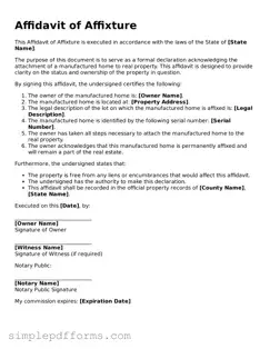 Free Affidavit of Affixture Form