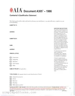 Fill a Valid AIA A305 Form