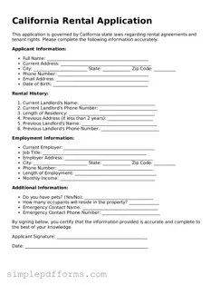 Attorney-Verified Rental Application Document for California State