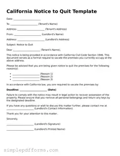 Attorney-Verified Notice to Quit Document for California State