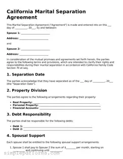 Attorney-Verified Marital Separation Agreement Document for California State