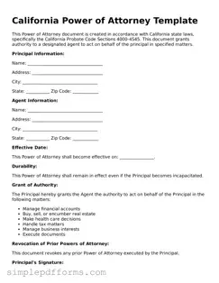 Attorney-Verified Power of Attorney Document for California State