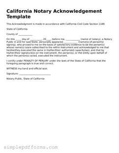Attorney-Verified Notary Acknowledgement Document for California State