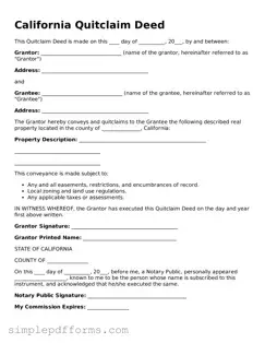 Attorney-Verified Quitclaim Deed Document for California State