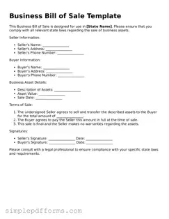 Free Business Bill of Sale Form