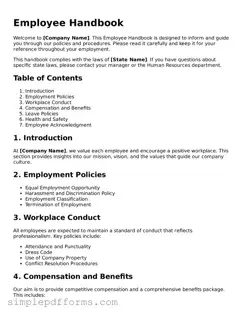 Free Employee Handbook Form