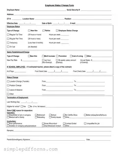 Fill a Valid Employee Status Change Form