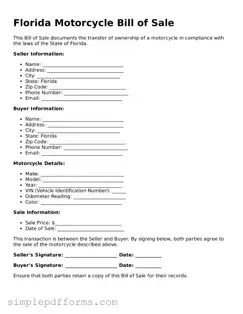 Attorney-Verified Motorcycle Bill of Sale Document for Florida State