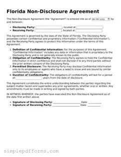 Attorney-Verified Non-disclosure Agreement Document for Florida State
