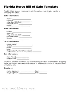 Attorney-Verified Horse Bill of Sale Document for Florida State