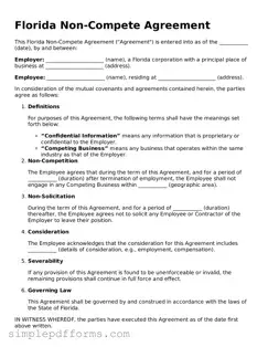 Attorney-Verified Non-compete Agreement Document for Florida State