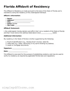 Attorney-Verified Affidavit of Residency Document for Florida State