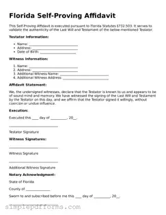 Attorney-Verified Self-Proving Affidavit Document for Florida State