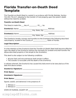 Attorney-Verified Transfer-on-Death Deed Document for Florida State