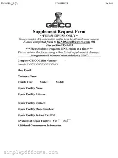 Fill a Valid Geico Supplement Request Form