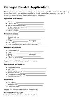 Attorney-Verified Rental Application Document for Georgia State