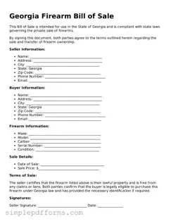 Attorney-Verified Firearm Bill of Sale Document for Georgia State