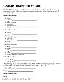 Attorney-Verified Trailer Bill of Sale Document for Georgia State