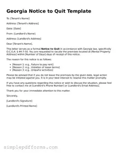 Attorney-Verified Notice to Quit Document for Georgia State