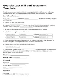 Attorney-Verified Last Will and Testament Document for Georgia State