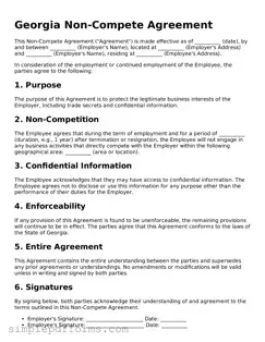 Attorney-Verified Non-compete Agreement Document for Georgia State