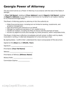 Attorney-Verified Power of Attorney Document for Georgia State