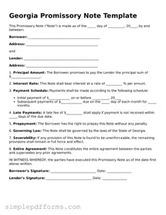Attorney-Verified Promissory Note Document for Georgia State