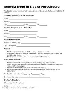 Attorney-Verified Deed in Lieu of Foreclosure Document for Georgia State