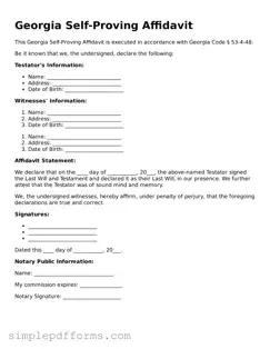 Attorney-Verified Self-Proving Affidavit Document for Georgia State