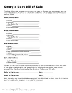 Attorney-Verified Boat Bill of Sale Document for Georgia State