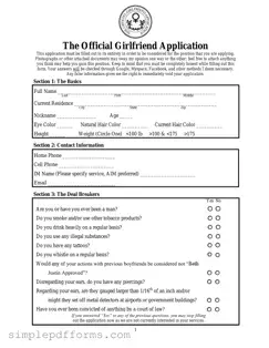 Fill a Valid Girlfriend Application Form
