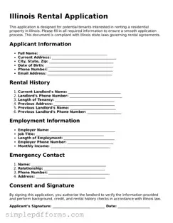 Attorney-Verified Rental Application Document for Illinois State