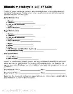Attorney-Verified Motorcycle Bill of Sale Document for Illinois State