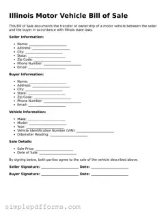 Attorney-Verified Motor Vehicle Bill of Sale Document for Illinois State