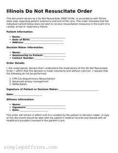 Attorney-Verified Do Not Resuscitate Order Document for Illinois State