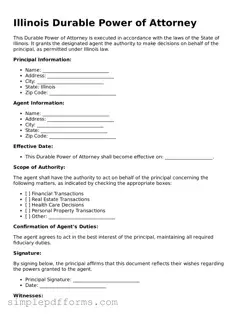 Attorney-Verified Durable Power of Attorney Document for Illinois State