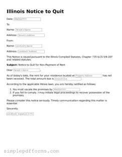 Attorney-Verified Notice to Quit Document for Illinois State