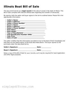 Attorney-Verified Boat Bill of Sale Document for Illinois State
