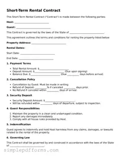Free Short-Term Rental Contract Form